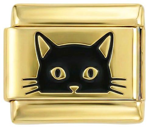 Black Cat's Face on Gold