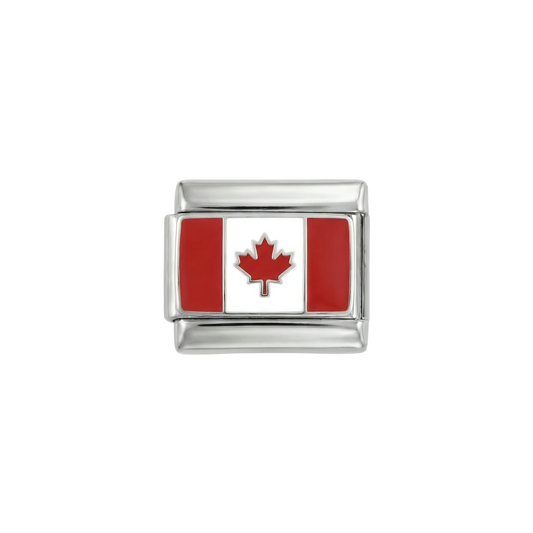 Canada Flag, on Silver