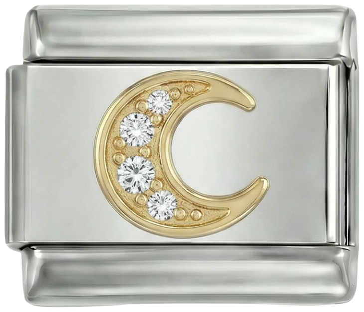 Letter C in Gold with Stones, on Silver - Letter-C-in-gold-with-stones-on-silver.png