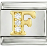 Letter F in Gold with Stones, on Silver - Letter-F-in-gold-with-stones-on-silver.png