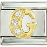 Letter G in Gold with Stones, on Silver - Letter-G-in-gold-with-stones-on-silver.png