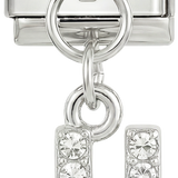 Letter H with stones, Hanging, on Silver - Letter-H-with-stones-hanging-on-silver.png