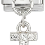 Letter I with stones, Hanging, on Silver - Letter-I-with-stones-hanging-on-silver.png