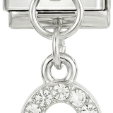 Letter O with stones, Hanging, on Silver - Letter-O-with-stones-hanging-on-silver.png