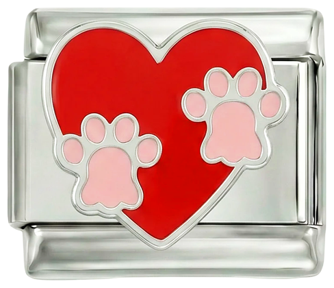 Pink Paw Prints in Red Heart on Silver - Pink-Paw-Prints-in-Red-Heart-on-Silver.png
