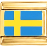 Sweden Flag, on Gold