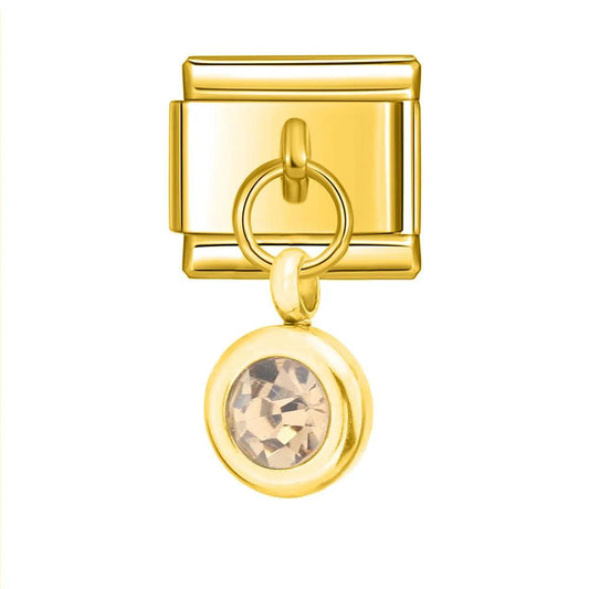 Birthstone April, on Gold - Charms Official