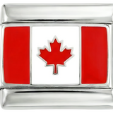 Canada Flag, on Silver