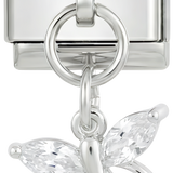 Dragonfly with Crystals on Silver
