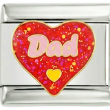 Glittery Red Heart, Dad, on Silver - glittery-red-heart-dad-on-silver.png
