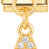 Letter A with stones, Hanging, on Gold