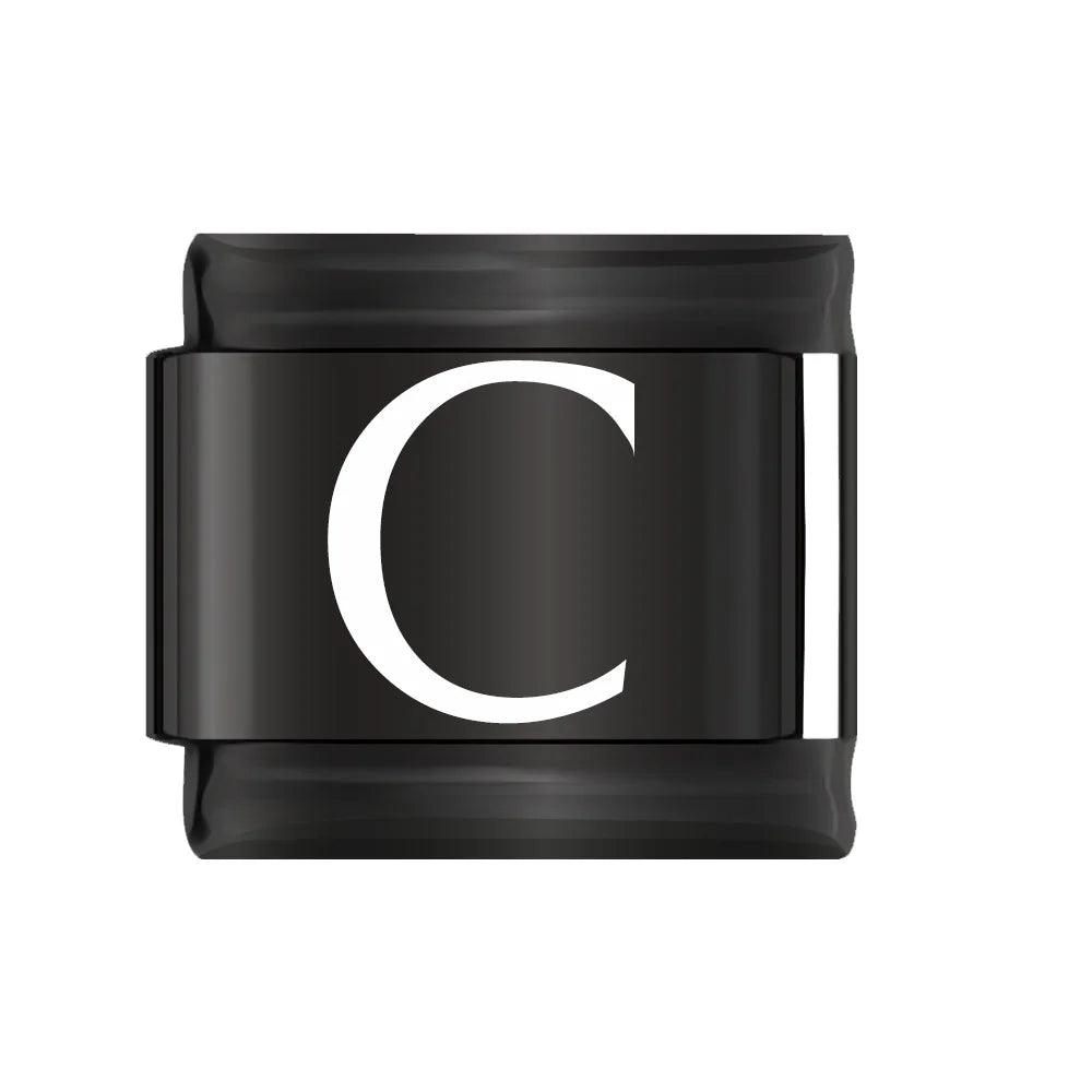 Letter C in White, on Black - Charms Official