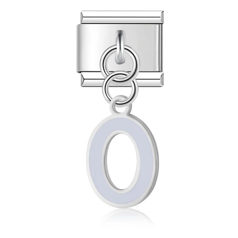 Letter O in Grey, on Silver - Charms Official