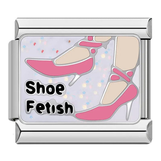 Pairs of Pink Heels, Shoe Fetish, on Silver - Charms Official