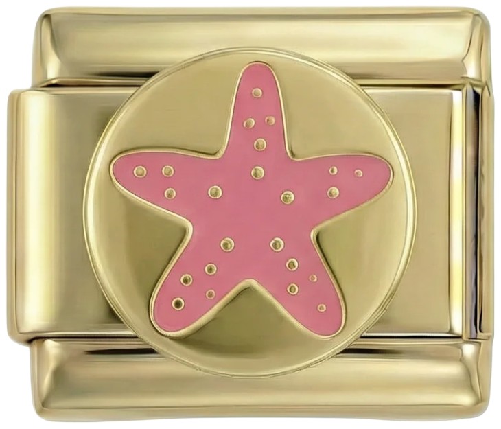 Pink Starfish on Gold - pink-starfish-on-gold.png