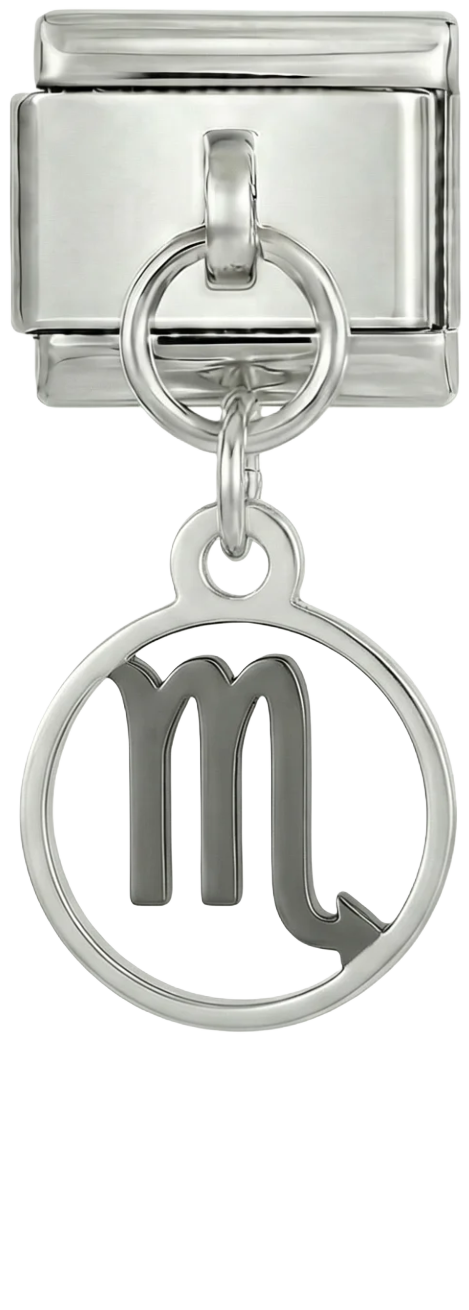 Scorpio Sign, on Silver - scorpio-sign-on-silver.png